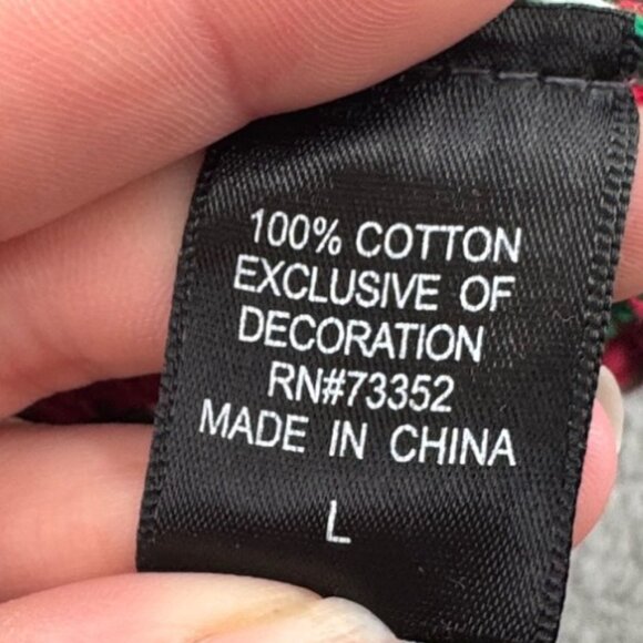 33Degrees Christmas Dinosaur Sweater  Green & Red Size Large - Picture 6 of 7